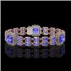 Image 1 : 19.6 ctw Tanzanite & Diamond Bracelet 14K Rose Gold