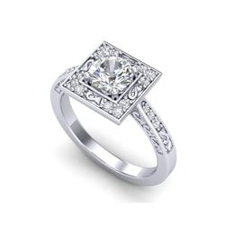 1.1 ctw VS/SI Diamond Art Deco Ring 18K White Gold
