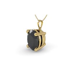 5.0 ctw Oval Black Diamond Designer Necklace 14K Yellow Gold