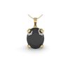 Image 2 : 5.0 ctw Oval Black Diamond Designer Necklace 14K Yellow Gold