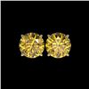 Image 1 : 5 ctw Certified Intense Yellow Diamond Stud Earrings 10K Yellow Gold