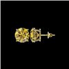 Image 2 : 5 ctw Certified Intense Yellow Diamond Stud Earrings 10K Yellow Gold