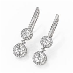 2.5 ctw Diamond Designer Earrings 18K White Gold