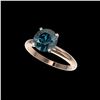 Image 1 : 2.50 ctw Certified Intense Blue Diamond Engagement Ring 10K Rose Gold
