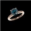 Image 2 : 2.50 ctw Certified Intense Blue Diamond Engagement Ring 10K Rose Gold