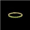 Image 2 : 19.7 ctw Peridot & VS/SI Diamond Eternity Bracelet 10K Yellow Gold