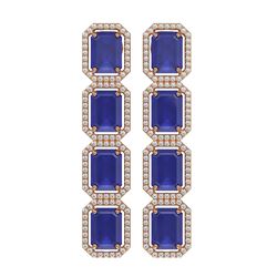 20.59 ctw Sapphire & Diamond Micro Pave Halo Earrings 10K Rose Gold