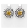 Image 1 : 13.63 ctw Citrine & Diamond with Pearl Earrings 18K White Gold