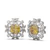 Image 2 : 13.63 ctw Citrine & Diamond with Pearl Earrings 18K White Gold