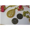 Image 10 : Misc Jewelry: Chains, Pearls, Earrings, Rings, Coins, Trinket Box, etc