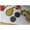 Image 2 : Misc Jewelry: Chains, Pearls, Earrings, Rings, Coins, Trinket Box, etc