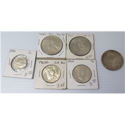 Qty 6 Collectible Coins: 1921, 1926, 1962, 1963 & Loose 1882 Dollar