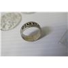 Image 2 : Textured Silver Black-Enameled Hawaiian Ring "Puna" 5.42 Grams & Cross Pendant, Earrings