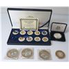 Image 1 : Statehood Quarter Dollars 24K Gold Plated 1999-2000 COA in Box & Misc Coins