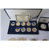 Image 2 : Statehood Quarter Dollars 24K Gold Plated 1999-2000 COA in Box & Misc Coins