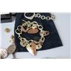 Image 10 : Misc Jewelry: Charm Bracelet, Bangles, Watch, Rings, Boxed Necklace/Earrings Set, etc