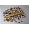 Image 2 : Misc Brooches & Earrings: Flowers, Rhinestones, Beaded, etc