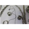 Image 8 : Qty 3 Thick Men's Link Neck Chains, Men's Stone Rings, Tiki Pendant, 2 Watches, etc