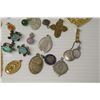 Image 2 : Misc Jewelry - Rope Neck Chains, Earrings, Religious Pendants, Watches, etc
