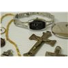 Image 8 : Misc Jewelry - Rope Neck Chains, Earrings, Religious Pendants, Watches, etc