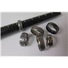 Image 2 : Qty 6 Men's Silver-Tone Rings, Sizes 7-12 - Tungsten Affinity, etc