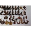 Image 3 : Misc Hawaiian-Theme Koa Wood Pendants, etc - Fish Hooks, Paddles, Ipu, Honu, etc