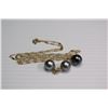 Image 2 : Tahitian Black Pearl Pendant w/ Chain and Pair of Earrings