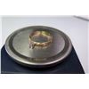 Image 3 : 14K Gold Ring with Single Diamond, Etched Floral Design, Approx. 2.5 Grams