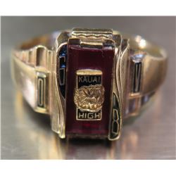 10K Gold Men's 'Kauai High' 1968 Class Ring
