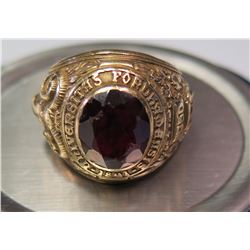 10K Gold Men's Class Ring w/Etched Ram Design