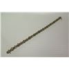 Image 1 : 10K Gold Link Bracelet w/Small Diamonds, Floral & Bow Design