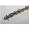Image 3 : 10K Gold Link Bracelet w/Small Diamonds, Floral & Bow Design
