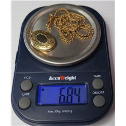 14K Rope Chain and 14K Gold-Filled Locket, Approx. 6.84 Grams Combined