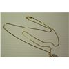 Image 4 : 14K Serpentine Chain (Italy) & Carved Semiprecious Stone Pendant