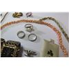Image 9 : Mics Jewelry: Watches (Bulova, Seiko), Pearl Ring, Ring w/Black Enameled Lettering, Rope Chains, Nec
