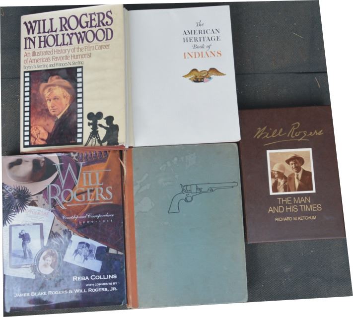 6 books Will Rogers, Indian reference, and Wild West