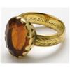 Image 4 : Topaz ring given by Sam Houston to his Wife. Sam Houston. Gold ring with topaz stone given by Sam Ho