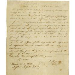 AUSTIN, STEPHEN F. General Order signed Stephen F. Austin Signed General Order.