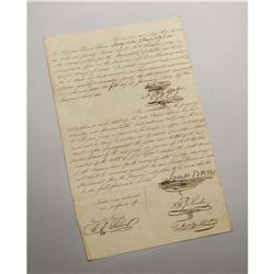 James Bowie Document Signed. Dated January 5, 18 James Bowie Signed Document.