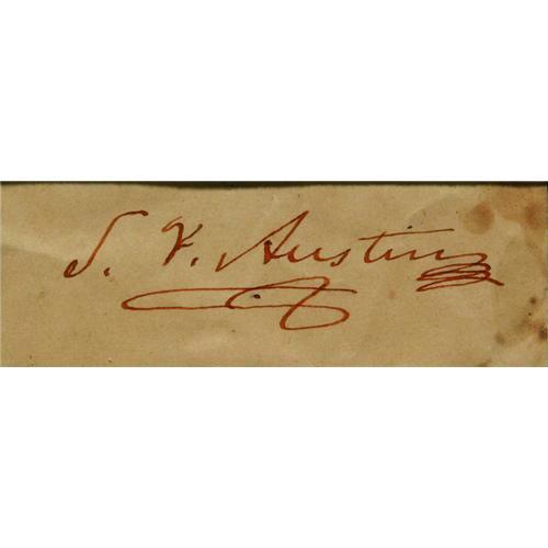 Father of Texas Stephen F. Austin Signature.