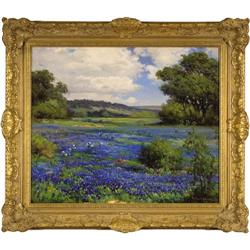 Wood, Robert, Oil on canvas of Texas landscape w Robert Wood, Oil on canvas of Texas landscape with 