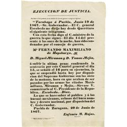 [Maximilian, Ferdinand]. Ejecucion de Justicia. [Ferdinand Maximilian]. Ejecucion de Justicia.