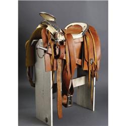 Mexican Silver Mounted Saddle. This amazing item Mexican Silver Mounted Saddle.