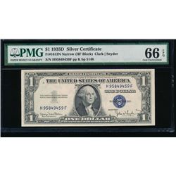 1935D $1 Silver Certificate PMG 66EPQ