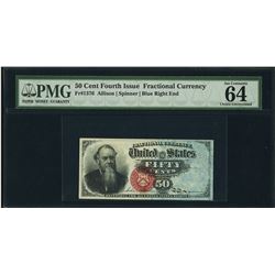 50 Cent Fourth Issue Fractional Note PMG 64EPQ