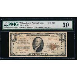 1929 $10 Wilkinsburg National Bank Note PMG 30