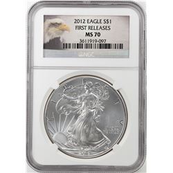 2012 $1 American Silver Eagle Coin NGC MS70 First Releases