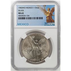 1983Mo Mexico 1 Onza Libertad Silver Coin NGC MS65
