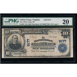 1902 $10 Clifton National Bank Note PMG 20