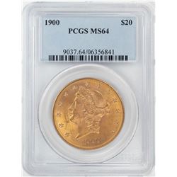 1900 $20 Liberty Head Double Eagle Gold Coin PCGS MS64